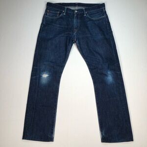 Polo Ralph Lauren Jeans Mens 34x32(36x30) Blue 381 Slim Straight Distress Stitch